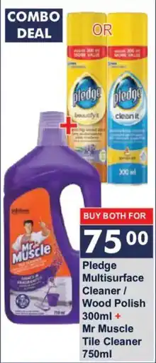 President Hyper Pledge Multisurface Cleaner / Wood Polish + Mr Muscle Tile Cleaner offer