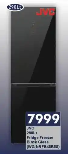 President Hyper JVC Fridge Freezer Black Glass offer