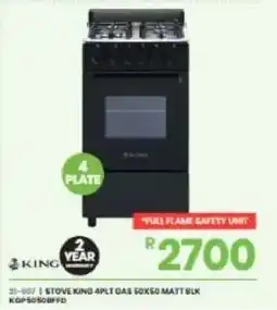 Fair Price Stove King 4PLT Gas 50x50 Matt Blk offer