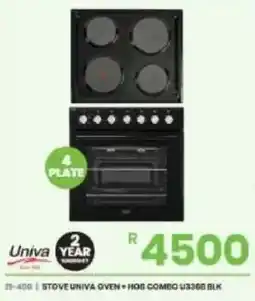Fair Price STOVE UNIVA OVEN + HOB COMBO U336B BLK offer