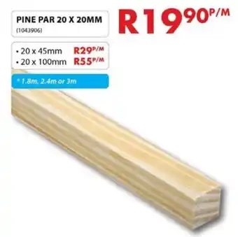 PINE PAR 20 X 20MM