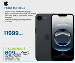 Incredible Connection iPhone 16e 128GB offer