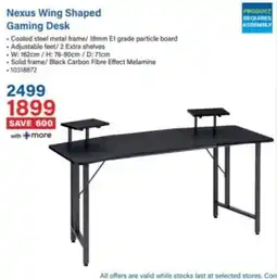 Incredible Connection Nexus Wing Shaped Gaming Desk offer