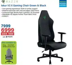 Incredible Connection Razer Iskur V2 X Gaming Chair Green & Black offer