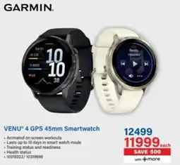 Incredible Connection GARMIN VENU 4 GPS 45mm Smartwatch offer