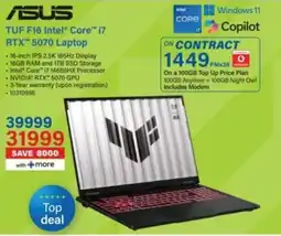 Incredible Connection ASUS TUF F16 Intel Core i7 RTX 5070 Laptop offer