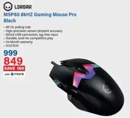 Incredible Connection Lorgar MSP80 8kHZ Gaming Mouse Pro Black offer