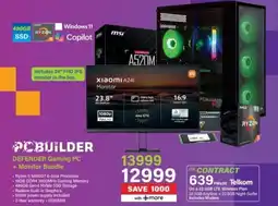 Incredible Connection PCBUILDER DEFENDER Gaming PC + Monitor Bundle offer