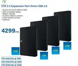 Incredible Connection Seagate 5TB 2.5 Expansion Port Drive USB 3.0 offer