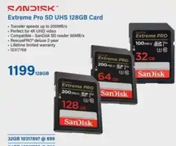 Incredible Connection SanDisk Extreme Pro SD UHS 128GB Card offer