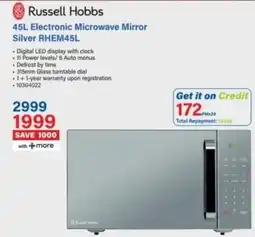 Incredible Connection Russell Hobbs 45L Electronic Microwave Mirror Silver offer