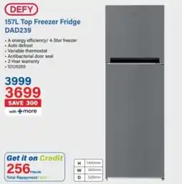 Incredible Connection DEFY 157L Top Freezer Fridge DAD239 offer