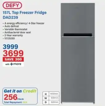 Incredible Connection DEFY 157L Top Freezer Fridge DAD239 offer