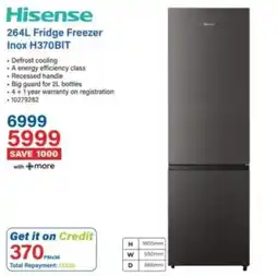 Incredible Connection Hisense 264L Fridge Freezer offer