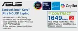 Incredible Connection ASUS Zenbook Intel Core Ultra 9 OLED Laptop offer