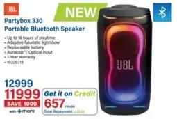 Incredible Connection JBL Partybox 330 Portable Bluetooth Speaker offer