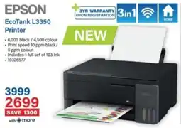 Incredible Connection EPSON EcoTank L3350 Printer offer