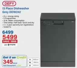 Incredible Connection Defy 13 Place Dishwasher Grey offer
