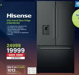 Incredible Connection Hisense 575L French Door Fridge offer