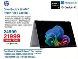 Incredible Connection OmniBook X 16 AMD Ryzen AI 5 Laptop offer