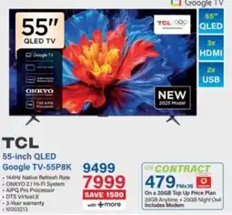 Incredible Connection TCL 55-inch QLED Google TV-55P8K offer