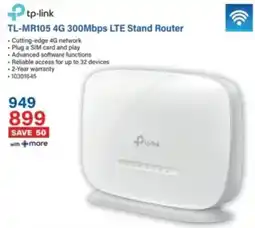 Incredible Connection tp-link TL-MR105 4G 300Mbps LTE Stand Router offer