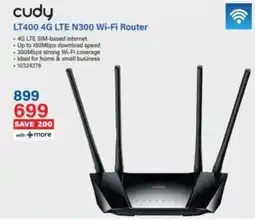 Incredible Connection Cudy LT400 4G LTE N300 Wi-Fi Router offer