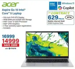 Incredible Connection Acer Aspire Go 15 Intel Core 5 Laptop offer
