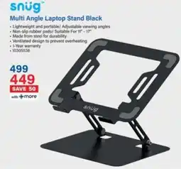 Incredible Connection snug Multi Angle Laptop Stand Black offer