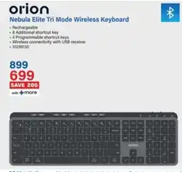 Incredible Connection Orion Nebula Elite Tri Mode Wireless Keyboard offer