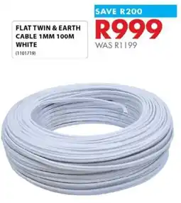 Chamberlain FLAT TWIN & EARTH CABLE 1MM 100M WHITE offer