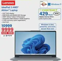 Incredible Connection Lenovo IdeaPad 3 AMD Athlon Laptop offer
