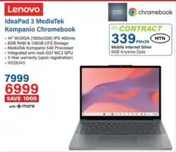 Incredible Connection Lenovo IdeaPad 3 MediaTek Kompanio Chromebook offer