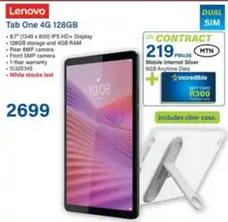 Incredible Connection Lenovo Tab One 4G 128GB offer