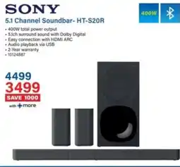 Incredible Connection SONY 5.1 Channel Soundbar- HT-S20R offer