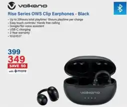 Incredible Connection Volkano Rise Series OWS Clip Earphones - Black offer