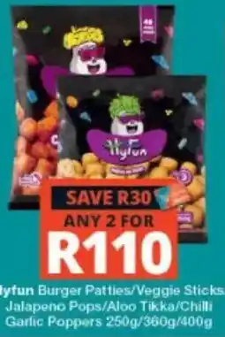 Checkers MyFun Burger Patties/Veggie Sticks offer