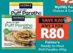 Checkers Fatima's Ready-to-Heat Puff Paratha offer
