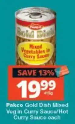 Checkers Pakco Gold Dish Mixed Veg in Curry Sauce offer