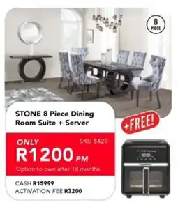 Astra Furnishers Stone 8 Piece Dining Room Suite + Server offer