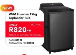 Astra Furnishers W/M Hisense Toploader BLK offer