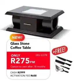 Astra Furnishers Glass Stone Coffee Table offer