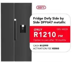 Astra Furnishers Fridge Defy Side by Side DFF647 metallic offer