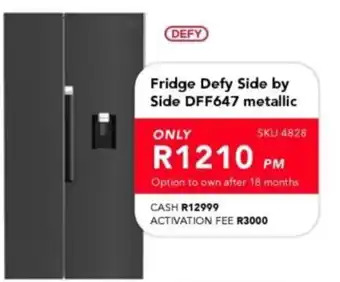 Fridge Defy Side by Side DFF647 metallic
