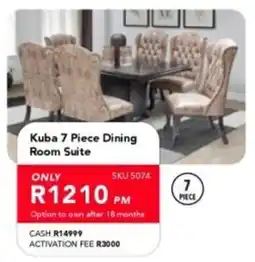 Astra Furnishers Kuba 7 Piece Dining Room Suite offer