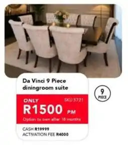 Astra Furnishers Da Vinci 9 Piece diningroom suite offer