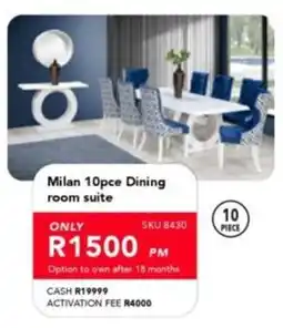 Astra Furnishers Milan 10pc Dining room suite offer
