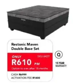 Astra Furnishers Restonic Maven Double Base Set offer