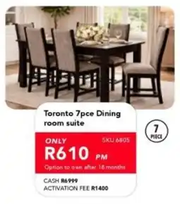 Astra Furnishers Toronto 7pce Dining room suite offer