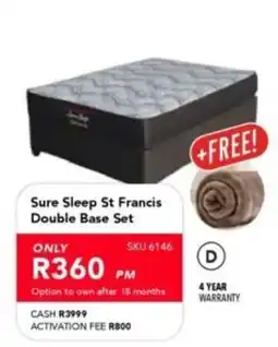 Astra Furnishers Sure Sleep St Francis Double Base Set offer